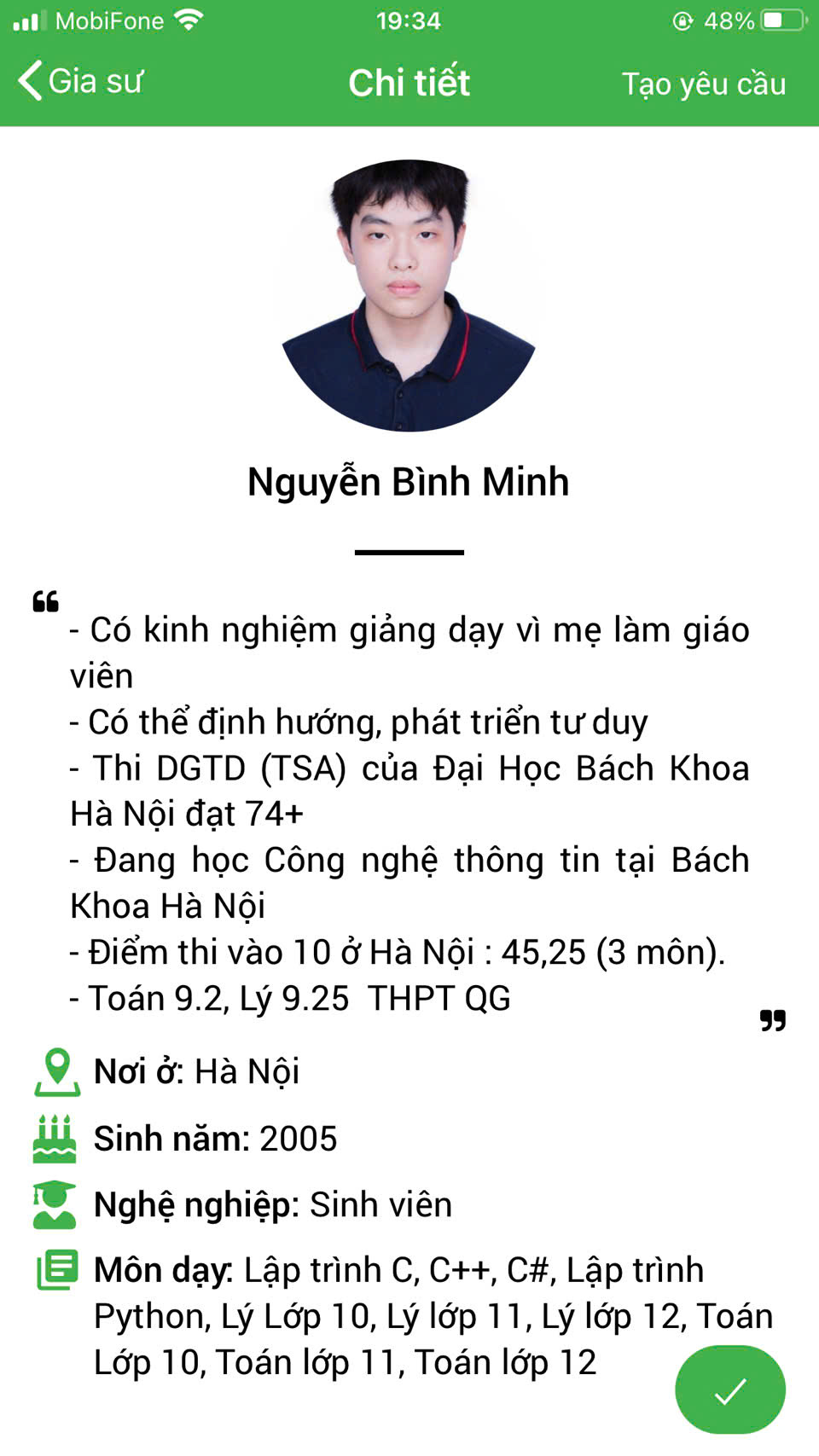 dạy kèm tại hà nội